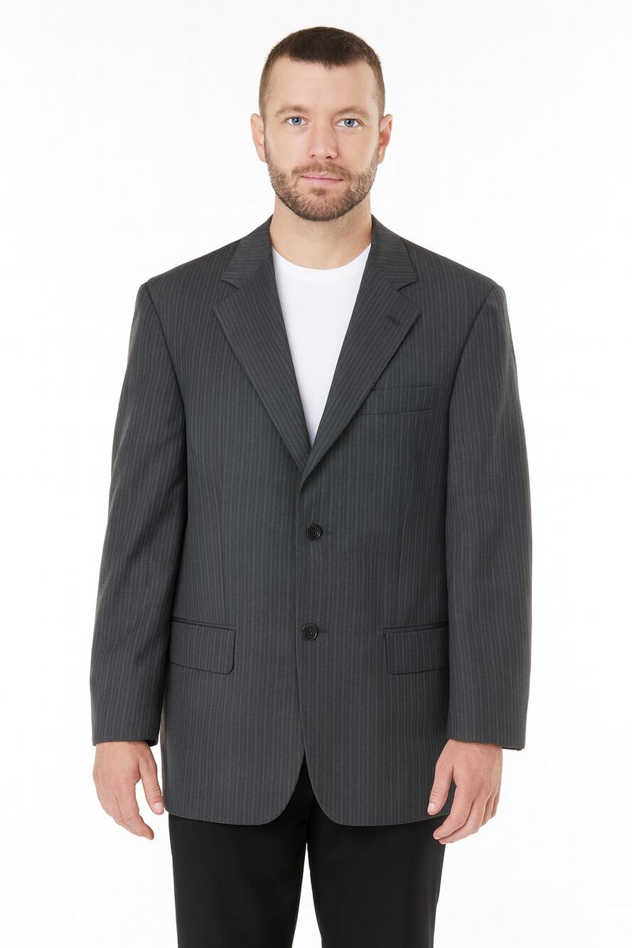Ermenegildo Zegna Gray Pin Stripe Suit Jacket Blazer 48R - Italian Made